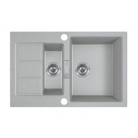 Zlewozmywak T5 Szary Tectonite 1,5-komorowy 780x500 z ociekaczem + syfon