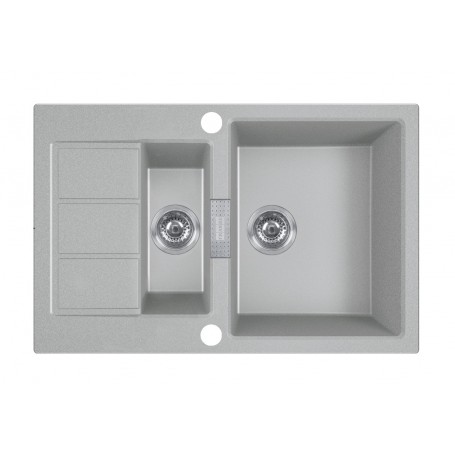 Zlewozmywak T5 Szary Tectonite 1,5-komorowy 780x500 z ociekaczem + syfon