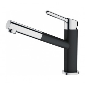 Bateria kuchenna B7 Czarna + Chrom – Wyciągana wylewka, ceramiczna głowica