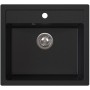 Zlewozmywak granitowy DITTO 60 + syfon SAVE SPACE | Czarny,