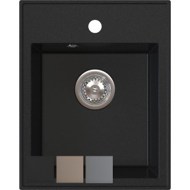 Pino 40|Zlewozmywak granitowy Czarny 400x500x185|Syfon manualny|
