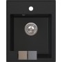 Pino 40|Zlewozmywak granitowy Czarny 400x500x185|Syfon manualny|