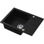 Zlewozmywak granitowy PINO 60 + syfon SAVE SPACE |600mm x 440mm| Czarny