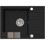 Zlewozmywak granitowy PINO 60 + syfon SAVE SPACE |600mm x 440mm| Czarny