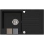 Zlewozmywak granitowy PINO 70 + syfon SAVE SPACE |770mm x 440mm| Czarny,