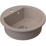 Zlewozmywak granitowy DITTO RING + syfon SAVE SPACE |Ø510mm x 185mm| Czarny, Szary, Beżowy