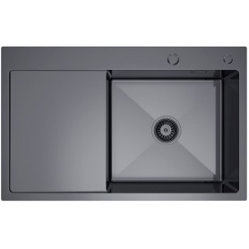 MASIVO 160 P PVD GRAFIT Zlewozmywak jednokomorowy ze stali szlachetnej 780x490