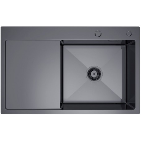 MASIVO 160 P PVD GRAFIT Zlewozmywak jednokomorowy ze stali szlachetnej 780x490