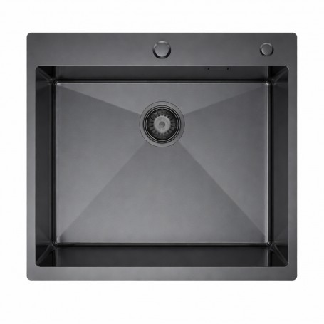 MASIVO 50 PVD GRAFIT Zlewozmywak jednokomorowy ze stali szlachetnej 500x500