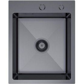 MASIVO 40 PVD GRAFIT Zlewozmywak jednokomorowy ze stali szlachetnej 400x500