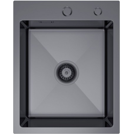 MASIVO 40 PVD GRAFIT Zlewozmywak jednokomorowy ze stali szlachetnej 400x500