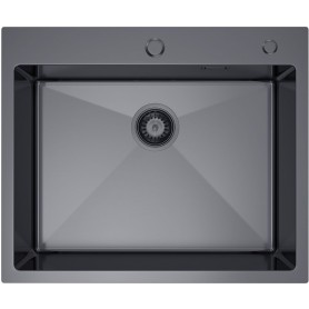 MASIVO 60 PVD GRAFIT Zlewozmywak jednokomorowy ze stali szlachetnej 600x500