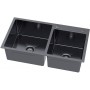 LINAR 260 PVD GRAFIT Zlewozmywak dwukomorowy ze stali szlachetnej 780x450