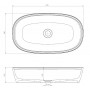 RINA XL Umywalka owalna nablatowa 60cm x 34cm