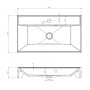 KATIA 60 Umywalka prostokątna nablatowa / przyścienna 60cm x 35cm
