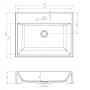 CAROLINE 60 Umywalka prostokątna nablatowa / przyścienna 55cm x 42cm