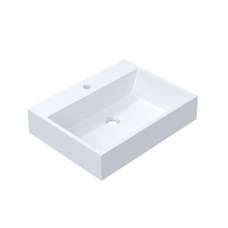 CAROLINE 60 Umywalka prostokątna nablatowa / przyścienna 55cm x 42cm