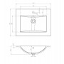 GRACE 60 Umywalka meblowa - wpuszczana 61cm x 47cm
