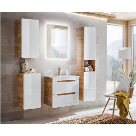 ARUBA WHITE SET 60 Zestaw mebli łazienkowych Biały połysk / Craft Złoty