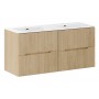 NORDIC CREMONA Szafka łazienkowa z umywalką dwukomorową SKY 120cm - SET-NC 120CM UM SKY