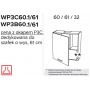Kam Mono KC 4 WP3C60.1/61 Szafka kuchenna wisząca z okapem podszafkowym 60cm