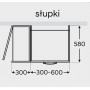 Kam Mono KC 4 SWAR30x58/61 Słupek kończący z witryną aluminiową 30cm