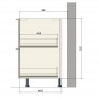 Kam Mono KC 2 DSS80/2PŁ Szafka z dwiema szufladami do zabudowy płyty grzewczej 80cm