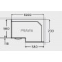 Kam Mono KC 2 DRZ100x70 PRAWA Szafka narożna zlewowa 100cm x 70cm