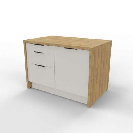 Wyspa kuchenna ZW8LPB 120x80| Blat + przegroda P2|127,2cm x 80cm|