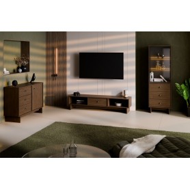 SET-YOV 176CM HC – Zestaw salonowy z komodą, szafką rtv i witryną
