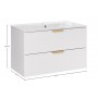 Aster White SET-ASW SP UR 20X80 SET-ASW 80CM LAVA – Zestaw meblowy 80cm z umywalką meblową Lava