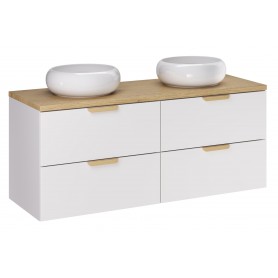 Aster White SET-ASW B CREMONA 120CM UN WIKI – Zestaw meblowy 120cm z blatem i 2 umywalkami nablatowymi Wiki