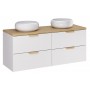 Aster White SET-ASW B CREMONA 120CM UN WIKI – Zestaw meblowy 120cm z blatem i 2 umywalkami nablatowymi Wiki