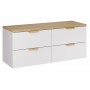 Aster White SET-ASW B CREMONA 120CM UN WIKI – Zestaw meblowy 120cm z blatem i 2 umywalkami nablatowymi Wiki