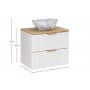 Aster White SET-ASW B CREMONA 60CM UN PATI – Zestaw meblowy 60cm z blatem i umywalką nablatową Pati