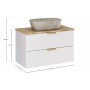 Aster White SET-ASW B NAT CREMONA 80CM UN ANNA – Zestaw meblowy 80cm z blatem i umywalką nablatową Anna