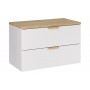 Aster White SET-ASW B NAT CREMONA 80CM UN ANNA – Zestaw meblowy 80cm z blatem i umywalką nablatową Anna