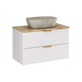 Aster White SET-ASW B NAT CREMONA 80CM UN ANNA – Zestaw meblowy 80cm z blatem i umywalką nablatową Anna