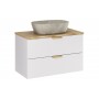 Aster White SET-ASW B NAT CREMONA 80CM UN ANNA – Zestaw meblowy 80cm z blatem i umywalką nablatową Anna