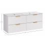 Aster White SET-ASW 120CM LAVA – Zestaw meblowy 120cm z umywalką meblową Lava