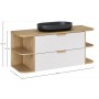 Aster White SET-ASW B CREMONA 120CM UN RIVER – Zestaw meblowy 120cm z blatem i umywalką nablatową River