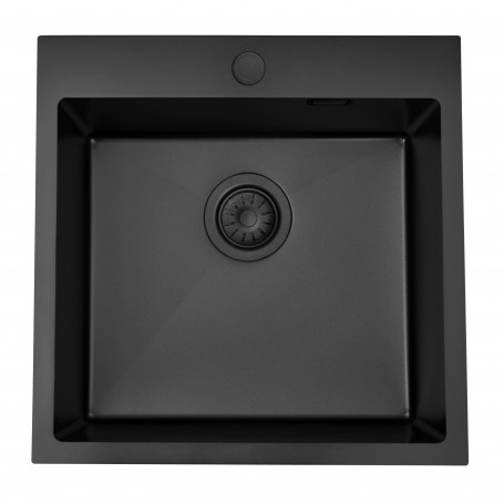 MASIVO 50 PVD BLACK Zlewozmywak jednokomorowy ze stali szlachetnej 500x500