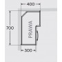 Kam Mono KC 2 WRP70x40/90 Szafka kuchenna wisząca narożna 70cm x 40cm