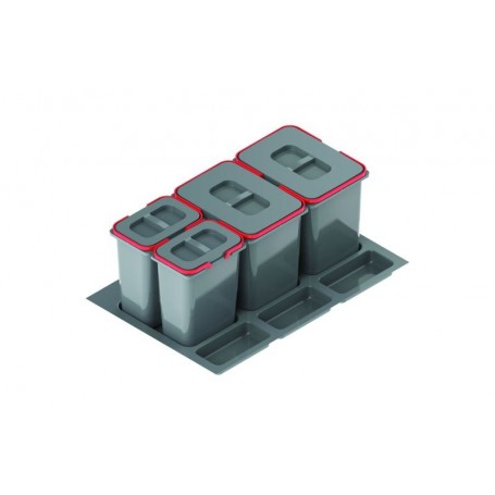 Pojemnik na odpady do szafki DZS 80  2 pojemniki po 15l + 2 pojemniki po 7l