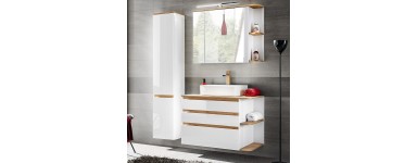 Meble łazienkowe PLATINUM marki COMAD - zestaw w kolorze biały połysk