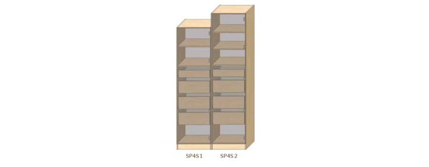 Szafa SP4S Layman - z regulowanymi półkami i czterema szufladami z cichym domykiem