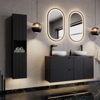 Meble łazienkowe NOVA BLACK w eleganckiej, klasycznej czerni.