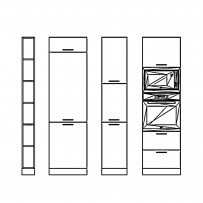 Vella - Słupki kuchenne o wysokości 213,7cm - Zabudowa AGD - Szafki gospodarcze