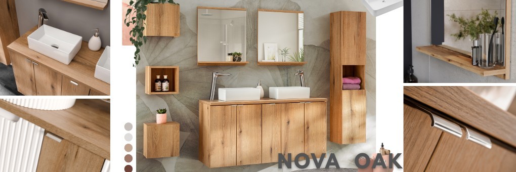 NOVA OAK – meble łazienkowe w kolorze drewna COMAD | Sitimeble.pl