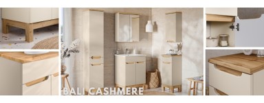 Bali Cashmere – eleganckie meble łazienkowe w Kaszmirowym Beżu i Dębie Wotan| Sitimeble.pl